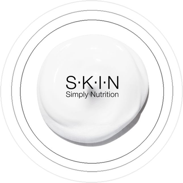 Krem SKIN Simply Nutrition na koncentrycznych okręgach